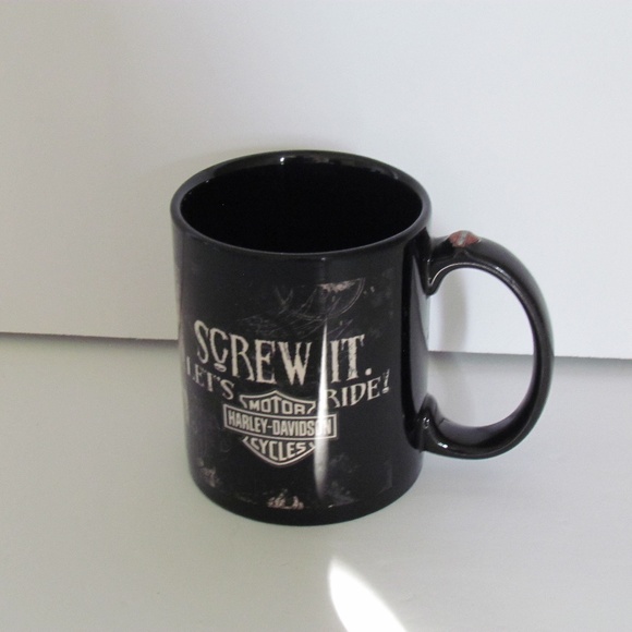 Harley Davidson "Screw It, Let's Ride" Black Mug, Pre-Owned, Exc Condition - Picture 1 of 6